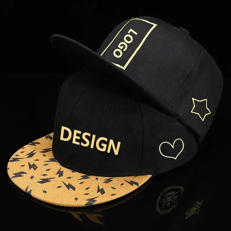 Popularny logo haft 3D Flat Eaves Baseball Hat Summer Boy Cool Female Hip-Hop Snapback Cap