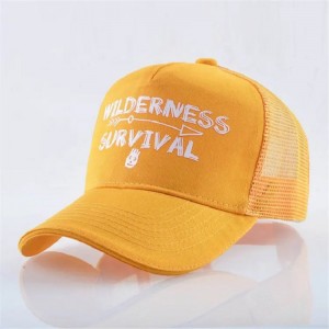 Niestandardowy wydruk żółta bawełniana zamsz haftu struktura 6 panelu czapki baseballowe czapkę ciężarówki